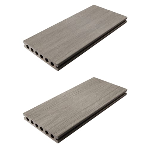 Terrasse Fiberdeck composite tubulaire 22,5 x 138 x 4000 mm - light grey creux
