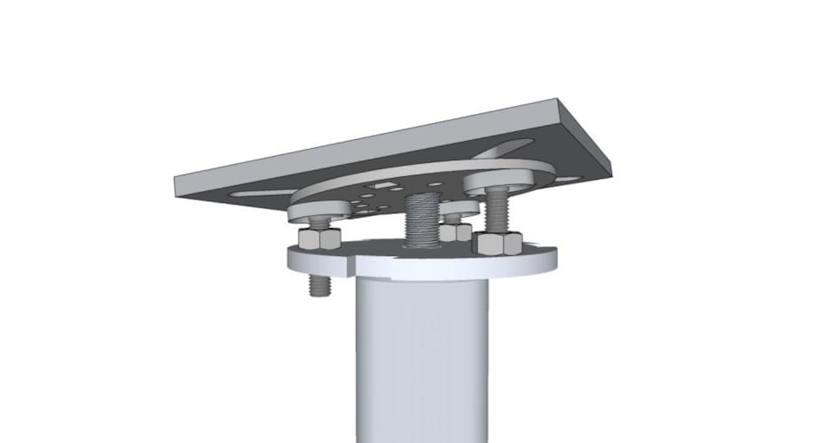 Weasyfix Connecteur avec plaque en aluminium 200/200/8 et vis tête fraisée M16/50
